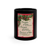 Black Coffee Mug, 11oz Christmas Mug Holiday Season Gift Giving Family Gathering Yuletides Season Family Gifts Christmas Day Cup