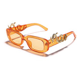 Rectangle Vintage Sunglasses Women Punk Retro Small Sun Glasses Brand Designer Steampunk Eyeglasses Animal Totem Eyewear
