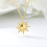 Simple Sun flower Pendant Necklace Stainless Steel  Necklace For women kid birthday Chirstma Gift Jewelry
