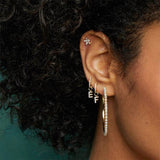 1PC 26 English Letters  Earrings for Women Zircon Ear Piercing Earring Initial Ear Buckle Hoop Earrings Jewelry Gift