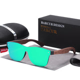 BARCUR Luxury Vintage Sun Shade Men Wooden Sunglasses UV400 Protection Fashion Square Sun Glasses Women