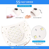 84W Smart UV LED Nail Dryer Lamp 5S Fast Drying 42PCS LEDs Nails Gel Polish Curing Lamp Manicure Machine with Timmer Display