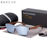 BARCUR Walnut Sunglasses for Men Polarized Wood Sun Glasses UV400 Oculos De Sol Masculino Feminino