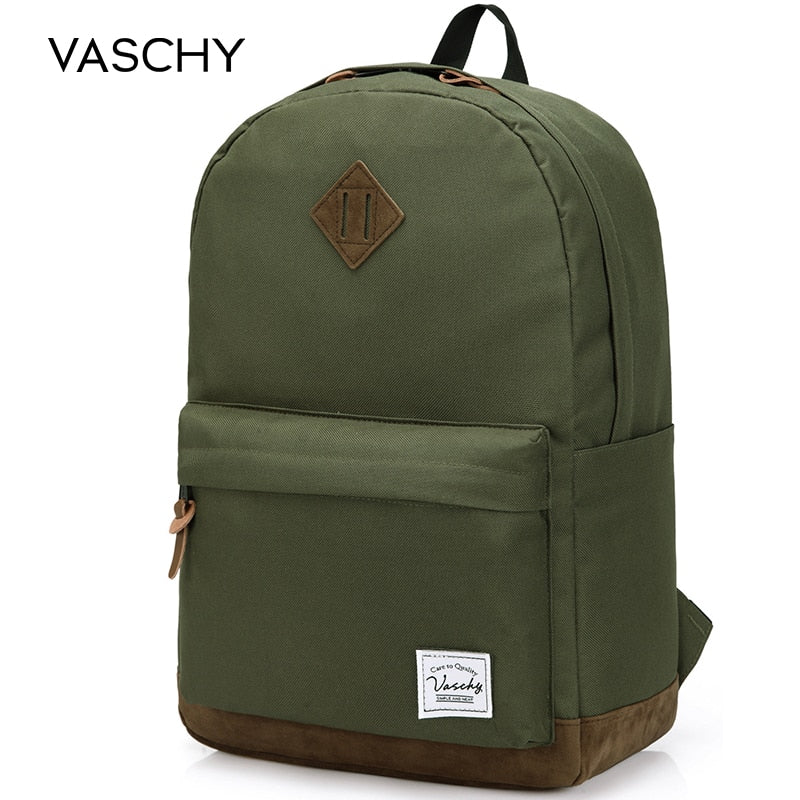 Backpack for Men and Women VASCHY Unisex Classic Water Resistant Rucksack School Backpack 15.6Inch Laptop for Teenager