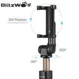 BlitzWolf BW-BS3 bluetooth-compatible Selfie Stick Tripod Remote Control Flexible Selfie Stick Stabilizer for iphone for xiaomi