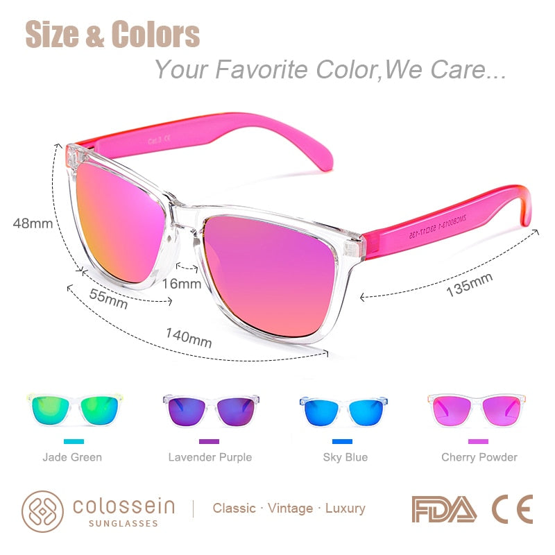 COLOSSEIN Sunglasses Women Fashion Sun Glasses Colorful Square Frame Eyewear Holiday Sports Beach Style Glasses Gafas Sol UV400