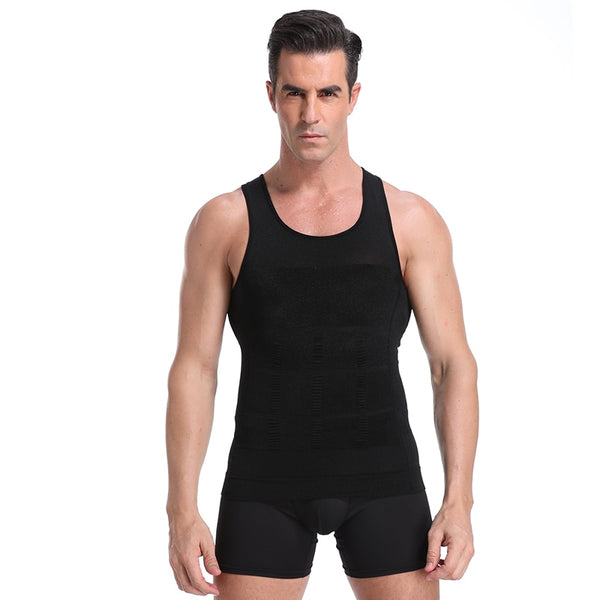 Be-In-Shape Men's Slimming Vest Body Shaper Corrective Posture Belly Control Compression Shirt Loss Weight Underwear Corset