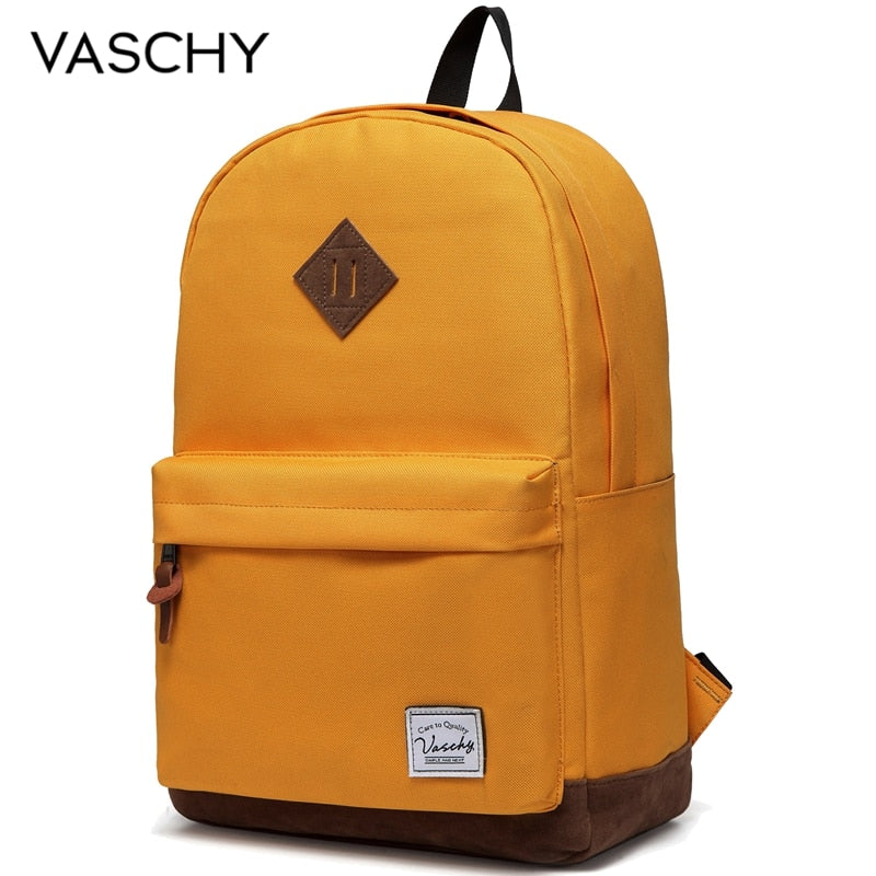 Backpack for Men and Women VASCHY Unisex Classic Water Resistant Rucksack School Backpack 15.6Inch Laptop for Teenager