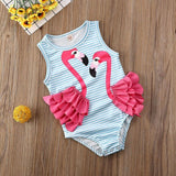 Pudcoco US Stock 0-4 years Flamingo Kid Baby Girl Bikini Swimwear Bodysuit Sleeveless Print Animal Bathing Suit Swimsuit Beach