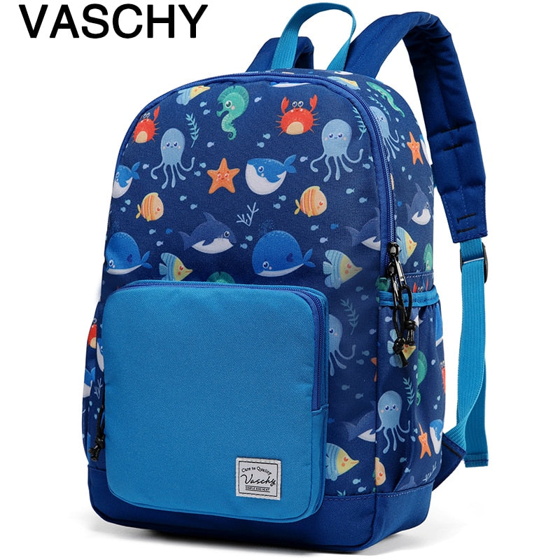 VASCHY Children Backpack Kids School Bags Kindergarten Preschool Backpack Cartoon Backpack for Girls Boys With Chest Strap