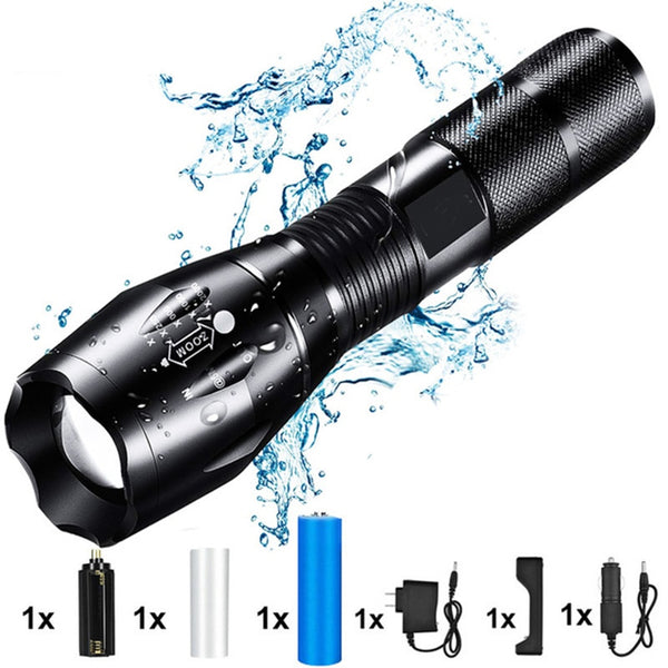 ZK20 8000LM Powerful Waterproof LED Flashlight Portable LED Camping Lamp Torch Lights Self Defense Tactical Flashlight