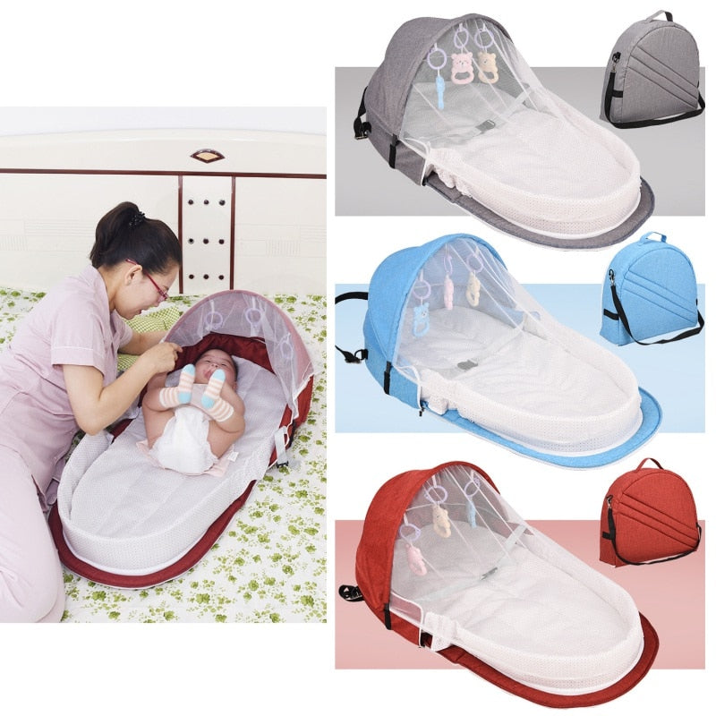 Baby Bed Travel  Sun Protection Mosquito Net With Portable Bassinet Baby Foldable Breathable Infant Sleeping Basket
