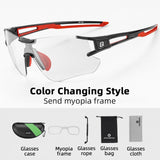 ROCKBROS Photochromic Cycling Eyewear Lightweight Bike Sunglasses Myopia Frame MTB Mountain UV400 Bicycle Goggles Accessories