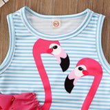 Pudcoco US Stock 0-4 years Flamingo Kid Baby Girl Bikini Swimwear Bodysuit Sleeveless Print Animal Bathing Suit Swimsuit Beach