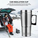 Stainless Steel Vehicle Heating Cup 12V/24V Heat Insulation Electric Car Kettle Camping Travel Kettle Water Coffee Thermal Mug