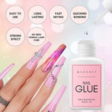 Makartt Nail Glue for Acrylic Nails Super Brush on Nail Glue Kit Bond Quickly Artificial Nail Adhesive Glue for Nail Tips