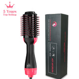 LISAPRO Hot Air Brush One-Step Hair Dryer Volumizer 1000W Blow Dryer Soft Touch Pink Hair Curler Straightener
