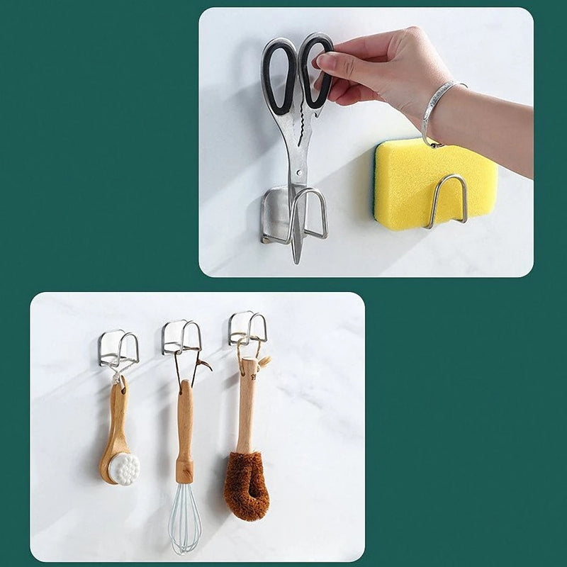 Portable Suction Cup Stainless Steel Drain Rack Cleaning Cloth Shelf Dish Drainer Sponge Holder Sink Rack Kitchen Accessories