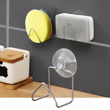 Portable Suction Cup Stainless Steel Drain Rack Cleaning Cloth Shelf Dish Drainer Sponge Holder Sink Rack Kitchen Accessories