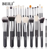 BEILI Goat Makeup Brush Set Eyeshadow Makeup Brushes Professional Foundation Blending Eyebrow Fan Blush