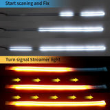 OKEEN LED Car Daytime Running Light With Start Sequential Scan DRL Universal Daylight Turn Signal Lamp Auto Headlight Strips 12V