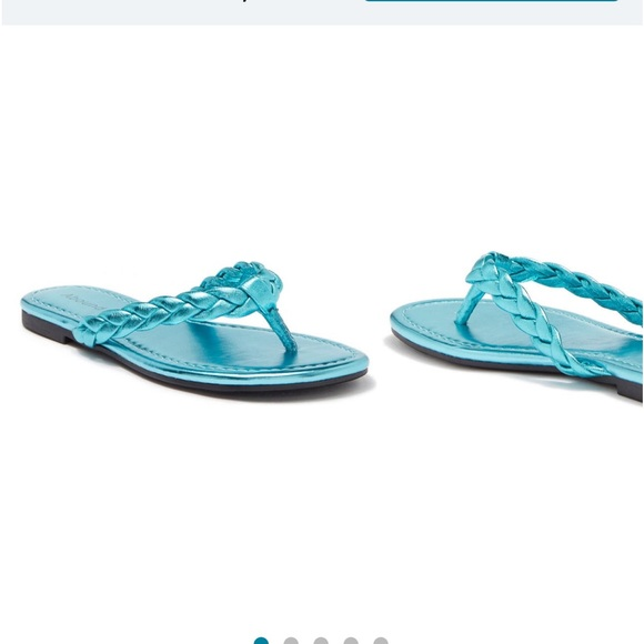 50 % OFF NWT Nordstrom Abound Frannie Braided Thong Blue Sandal‎ Slippers. Size 8M. Women's Fashion.
