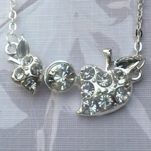 New Crystals‎ Silver Plated Necklace with Strawberry Design, Women's Fashion