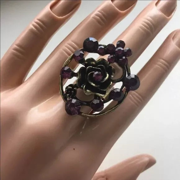 New Purple Big Chunky Adjustable Statement Ring. Women's Fashion Accessories.