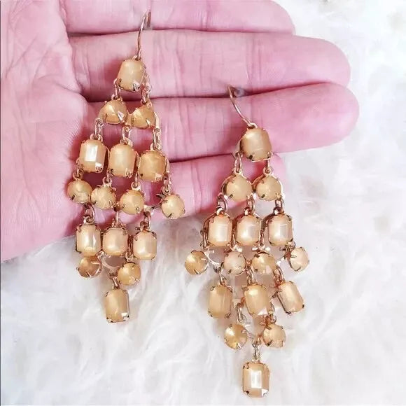 New Beads Gemstone 💎 Long Dangling Earrings. Women's Fashion Accessories.