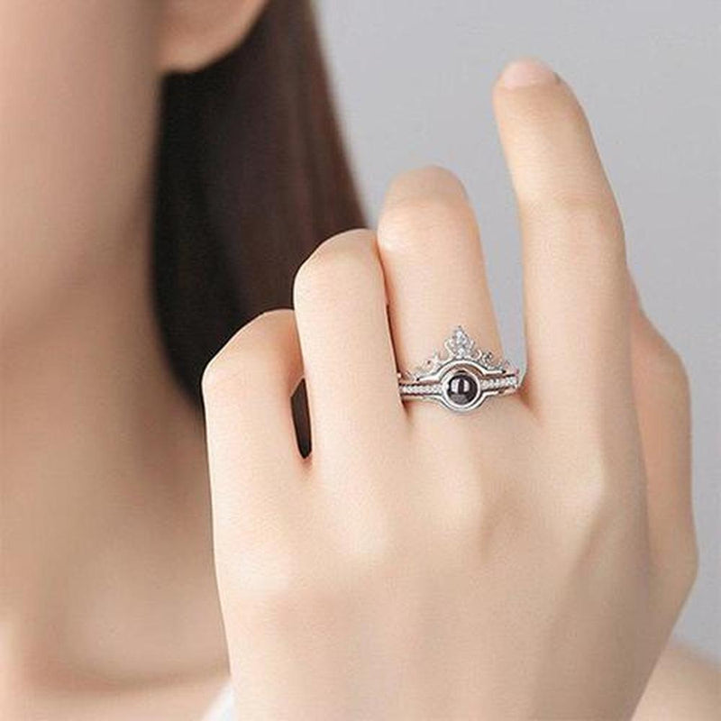 100 Language I Love You Adjustable Rings Set Silver Plated