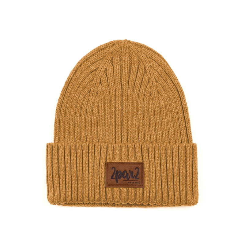 Brown-Yellow Knit Hat For Kids Winter Cold Season