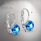 Sapphire Mini Baby Leverback 0.8" Earring in 18K White Gold Filled