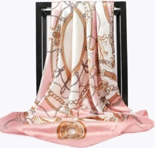 NEW Light Pink Luxury Silk Square 90*90cm Shawl Wrap Scarf Women's Winter Fashion - Findsbyjune.com