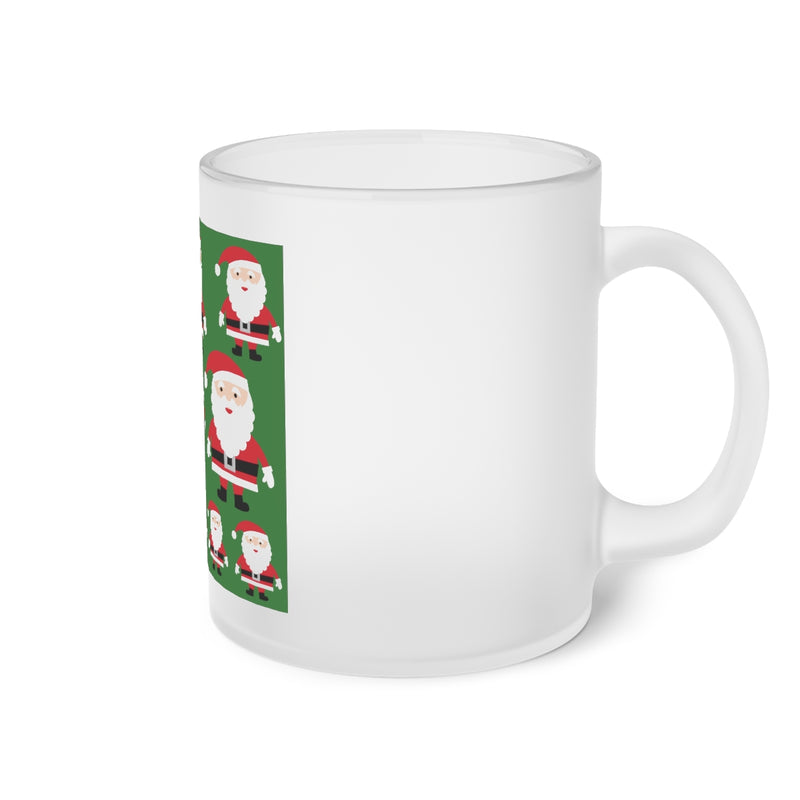 " Christmas Santa Claus " Design  Frosted Glass Mug Birthday Gift Holiday Gifts Coffee Tea Home Decor