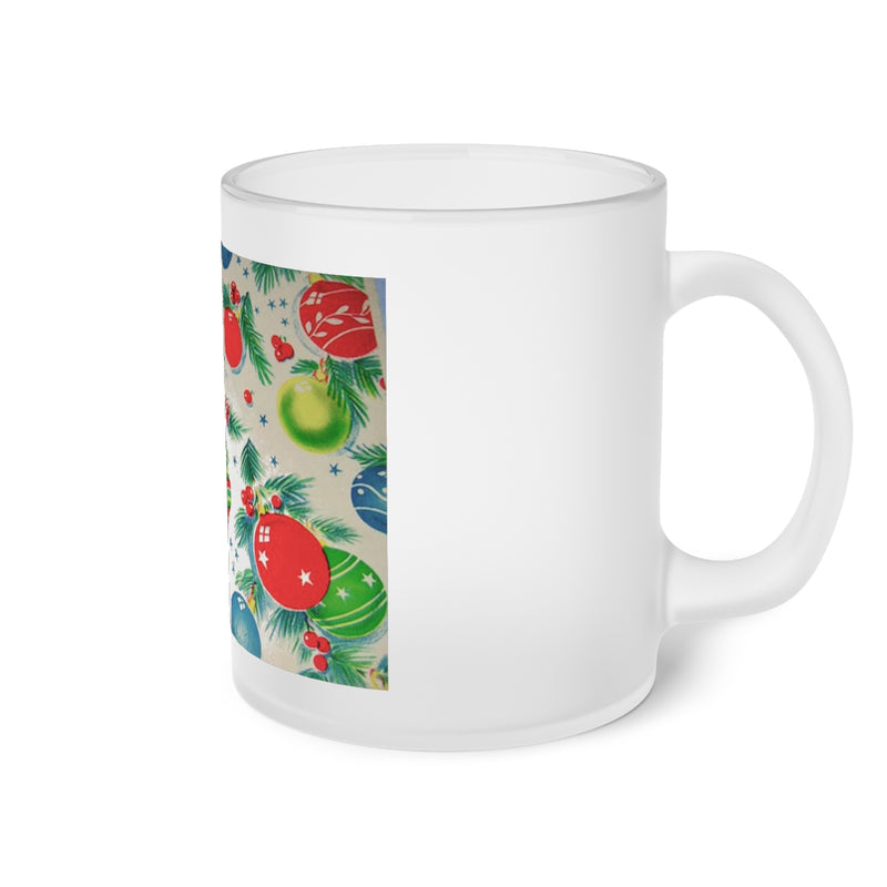 " Colorful Christmas Balls " Design Frosted Glass Mug Birthday Gift Holiday Gifts Coffee Tea Home Decor