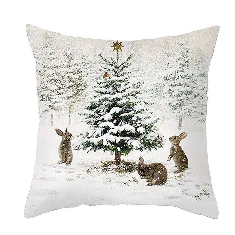 3pcs Christmas Elk Tree Cushion Pillow Cover