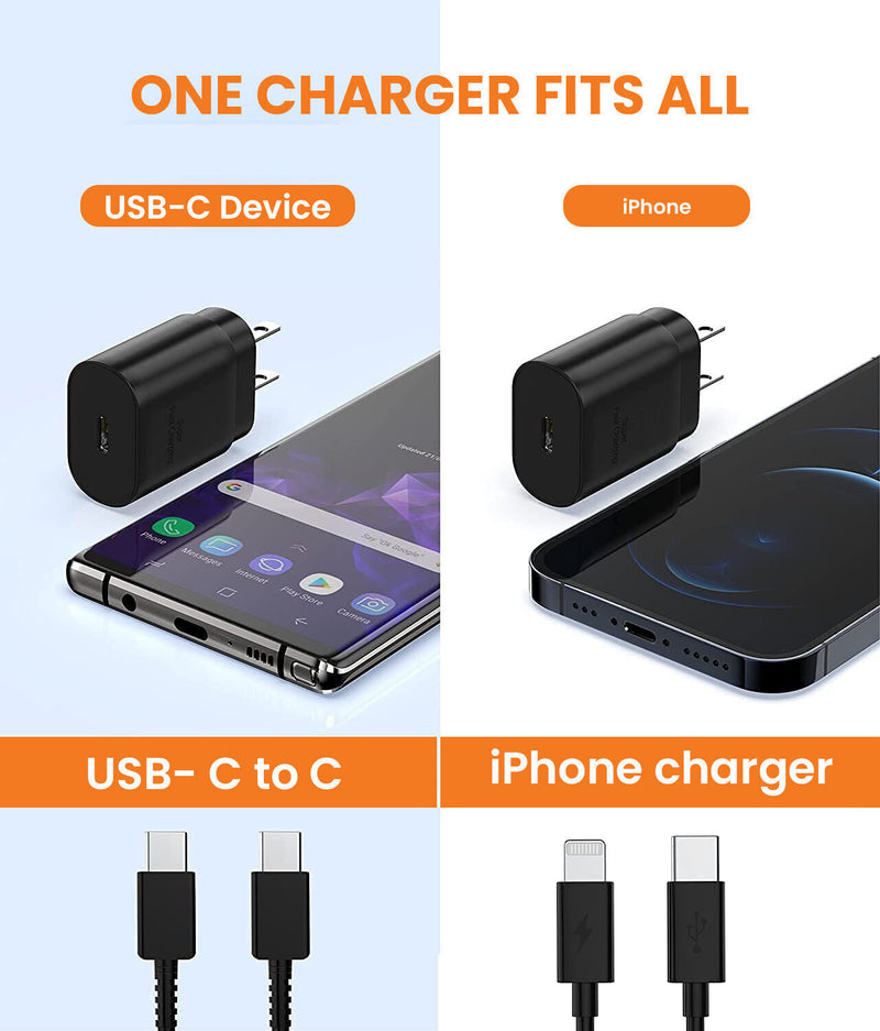 3pcs 25w Type USB-C Super Fast Wall Charger