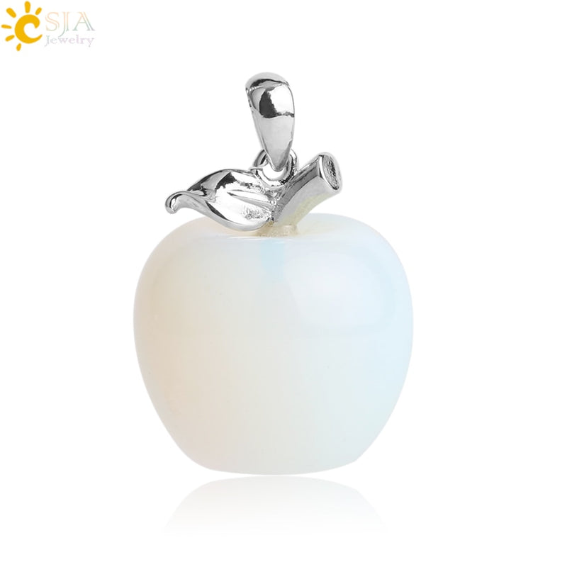 3pcs Crystal Apple Pendant Natural Gemstone Pendants
