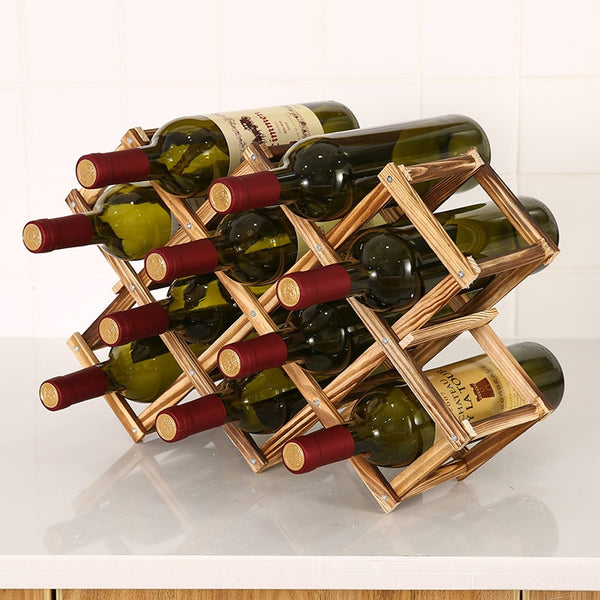 Wooden Wine Bottle Storage Rack