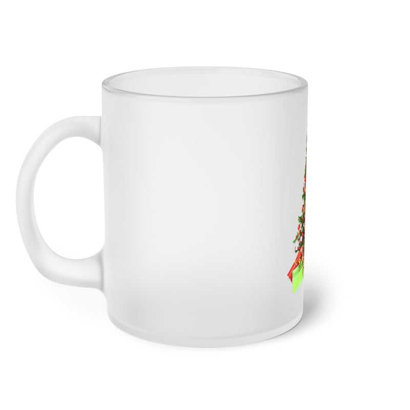" Christmas Tree " Design Frosted Glass Mug Birthday Gift Holiday Gifts Coffee Tea Home Decor