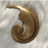 Pretty Gold Plated Swirl Leaf 🍃 Brooch Pin Vintage Style Women's Fashion