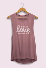 " I'm Gonna Marry That Boy Someday" /  " She's In Love with the Boy " - Bachelorette Party Flowy Muscle Tank Tops