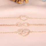 Love & Peace in the World Rose Gold 3 Piece Set Bracelets