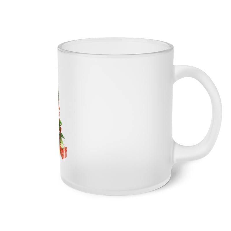 " Christmas Tree " Design Frosted Glass Mug Birthday Gift Holiday Gifts Coffee Tea Home Decor