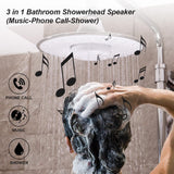 Creative Wireless Fixed Shower Head with Bluetooth Speaker