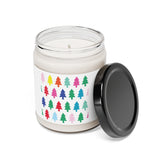 " Colorful Christmas Tree " Design Scented Soy Candle, 9oz Birthday Gifts Holiday Gift White Sage Clean Cotton Lavender Sea Salt Scent