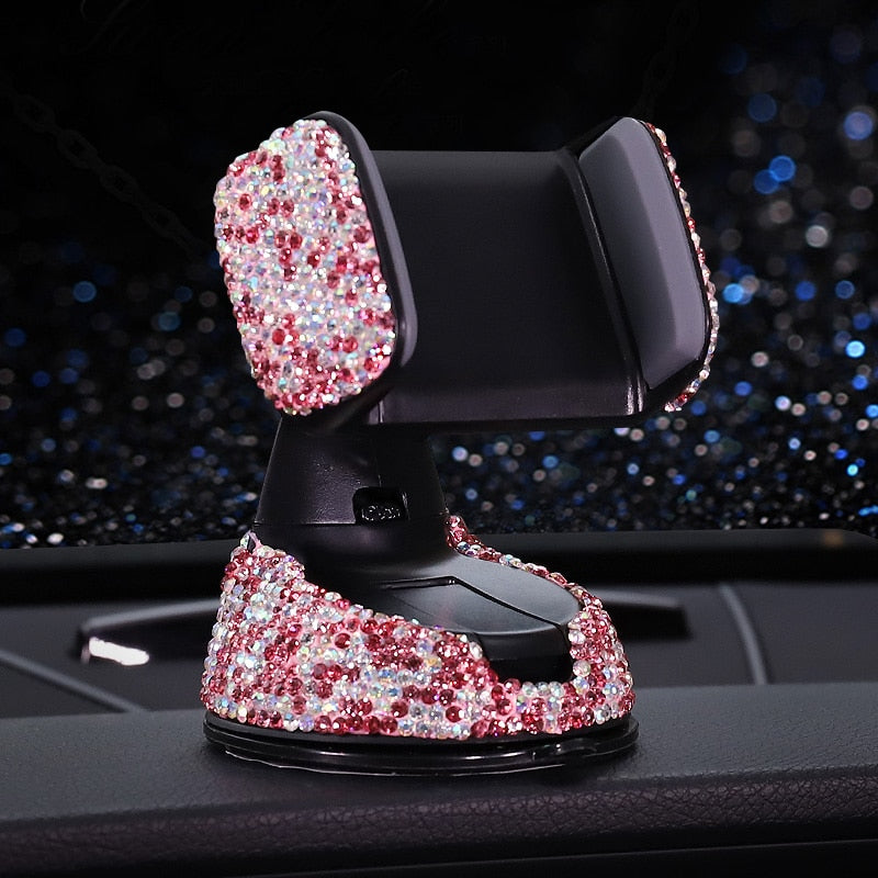Crystal Car Phone Holder Universal Interior Accessories and Mobile Phone Holder for Car