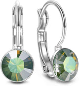 Emerald Mini Baby Leverback 0.8" Earring in 18K White Gold Filled