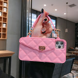 Wallet Handbag Crossbody phone case For iPhone 12 Card Slot Purse cover with Chain Strap