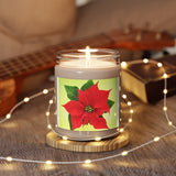 " Christmas Flower Poinsettia " Scented Soy Candle, 9oz Birthday Gifts Holiday Gift White Sage Clean Cotton Lavender Sea Salt Scent